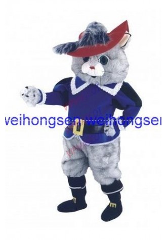 Can be washed with water High quality EVA Material Helmet Simulation fur Cowboy cat Mascot Costumes 073