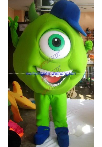 Make EVA Material Green Mike Monster Wazowski One-Eyed Mascot Costume Cartoon Apparel Masquerade Birthday party 766