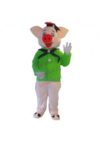 Factory direct Make EVA Material Helmet Green clothes pig Mascot Costumes Cartoon Apparel Birthday party Masquerade 987
