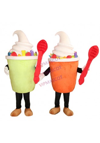Funny Ice Cream Yogurt Mascot Costume Carnival Festival Party Dress Commercial Advertising Costume for Adult