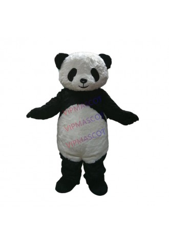 Custom Plush Panda Mascot Costume Adult Size Costume With A Mini Fan Inside Head For Commercial Advertising Carnival Party