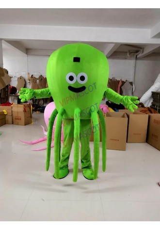 Mascot Pink Green Octopus Mascot Costume Custom Fancy Costume Ocean Anime Mascot Theme Fancy Dress Carnival Halloween Costume