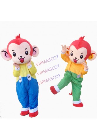 Cute Monkey Mascot Costumes Cartoon Animal Mascot Costume Fancy Dress for Adult Halloween Party Costumes Free Shipping