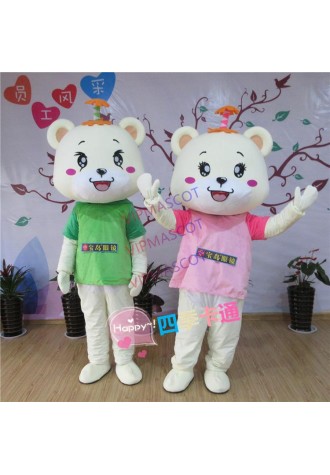 Customized Cute Bear Animal Mascot Costume Plait Bear Cartoon Mascot Costumes for Sale Halloween Fancy Dress Free Shipping