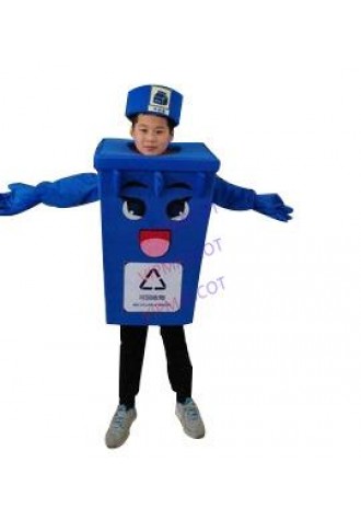 Recycle Trash Can Mascot Costume Kids Children Size Waste Ash Bin Garbage Can Advertising Mascotte Halloween Fancy Dress Kits