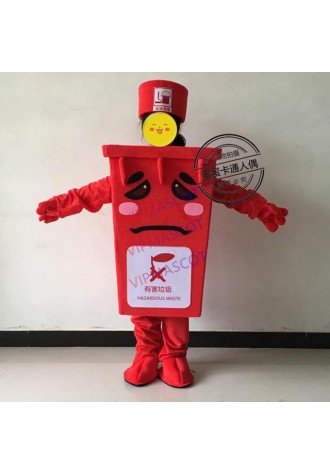 Recycle Trash Can Mascot Costume Kids Children Size Waste Ash Bin Garbage Can Advertising Mascotte Halloween Fancy Dress Kits