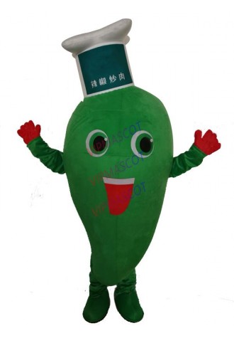 Vegetables Theme Green Pepper Mascot Costume Chili Capsicum Adult Cartoon Character Cosplay Role-play Sport Carnival Fancy Dress