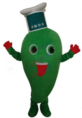 Vegetables Theme Green Pepper Mascot Costume Chili Capsicum Adult Cartoon Character Cosplay Role-play Sport Carnival Fancy Dress