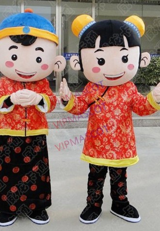 Chinese Children Kids Cosplay Mascotte Boy and Girl Adult Mascot Carnival Party Dress Halloween Performance Mascots