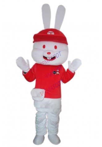 White Rabbit Mascot Costume Cartoon Character Fancy Cosplay Dress for Adult full outfit Hallween party
