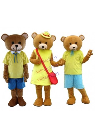 Teddy bear Mascot Coutume Custom Fancy Dress Cartoon bear Mascot Halloween Masquerade Performance Costume props