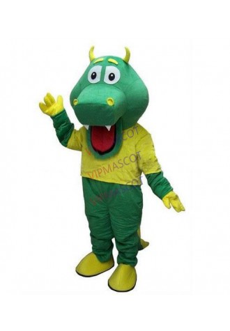 mascot Little Green Dragon Dinosaur Mascot Costume Adult Size Cartoon Character Mascotte Outfit Suit EMS FREE SHIP