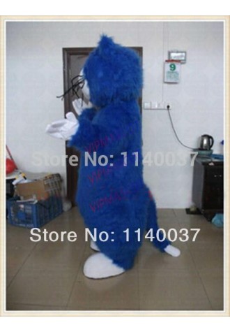 mascot  Deluxe Blue Cat Plush Mascot Costume Adult Size Blue Cat Cosplay Carnival Costume Cartoon Character Outfit