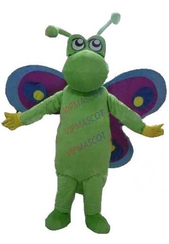 mascot Purple Wing Green Buttefly Mascot Costume Adult Size Butterfly Cartoon Character Mascotte Outfit Suit Cosply Costume