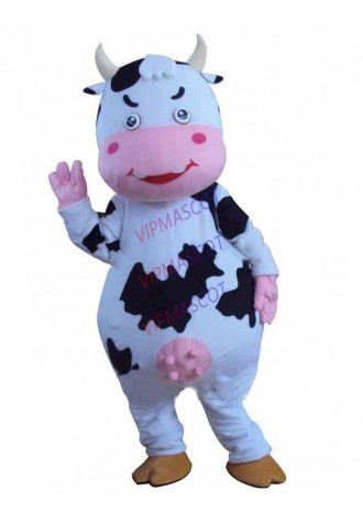 mascot Milkcow Dairy Cattle Milk Cow Mascot Costume Cartoon Character Milk Cow Cosply Carnival Costume Free Ship
