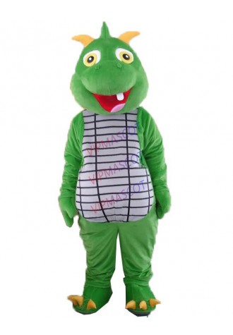 New arrival Adult cartoon character lovely green Dinasaur Mascot Costume fancy dress party costumes