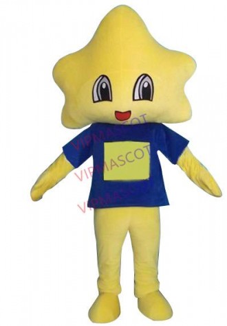 Hot selling Foam Adult cute custom Plush adult yellow star Mascot Cartoon Costume Halloween