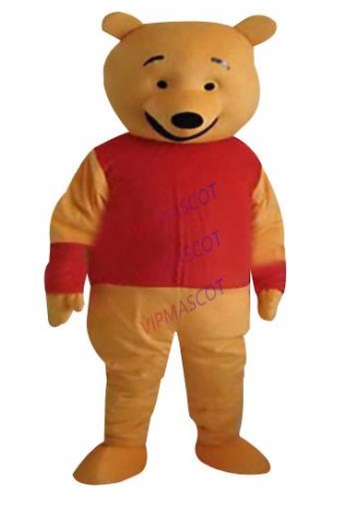 Hot sale Adult cute red and yellow bear mascot fancy dress costumes Chirstmas party costumes