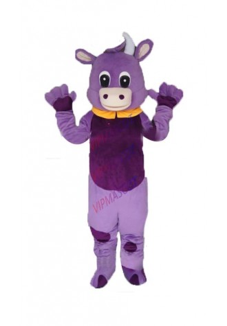 Cute Hot Cartoon Character Adult new purple cow Dress cosplay Halloween  Party Costume