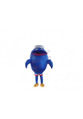 Hot sale Cute Cartoon Character Adult cute blue Dolphin Mascot Costume fancy dress party costume