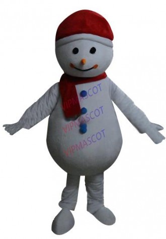 Hot sale Foam Adult cute Red scarf snowman mascot costume fancy dress Halloween party costumes