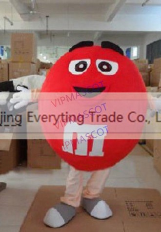 Hot sale Adult cartoon character cute red MM Mascot Costume Halloween party costumes adult size