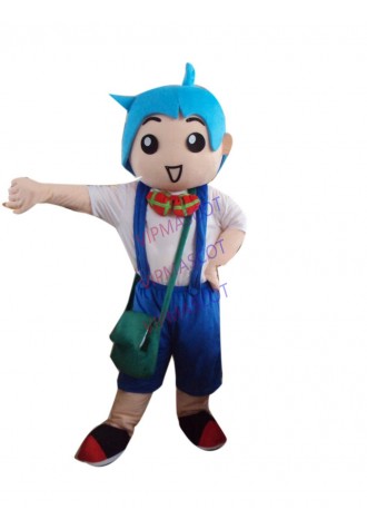 New arrival Cartoon Character Adult lovely blue hat boy Mascot Costume fancy dress party costume adult size