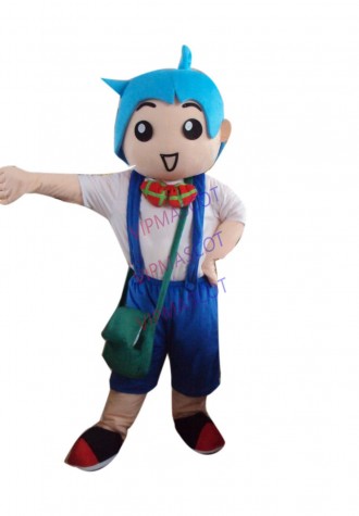 New arrival Cartoon Character Adult lovely blue hat boy Mascot Costume fancy dress party costume adult size