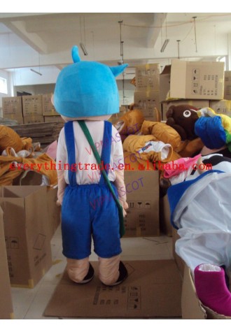 New arrival Cartoon Character Adult lovely blue hat boy Mascot Costume fancy dress party costume adult size