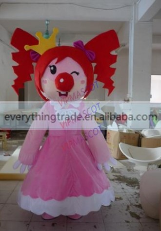 Hot sale Cute Adult cute red hair girl mascot fancy dress suit costumes cartoon party costumes adult size