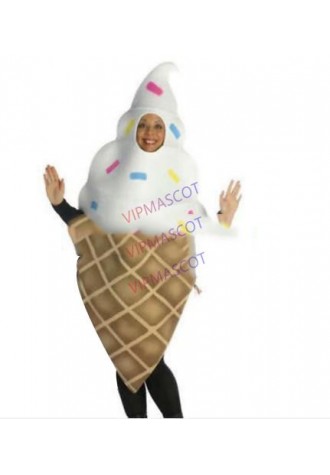 Hot selling Cute Adult cuteICE CREAM CONE HALLOWEEN Mascot COSTUME Adult Fancy Dress Cartoon Carnival Outfit Suit