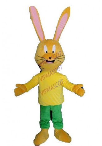 Hot sale Cute Character Adult Lovely yellow rabbit Mascot Costume fancy dress Halloween party costume