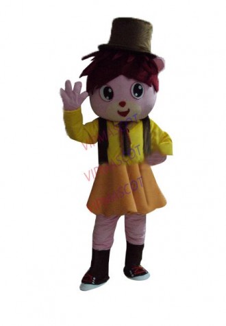 Hot sale Adult lovely red hair girl mascot fancy dress costumes Halloween cartoon party costumes