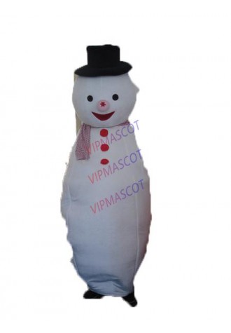 Hot selling Foam Adult cute Black Hat Mr Snowman Mascot Snowman Costumes Halloween Christmas Mascot Fancy Dress Adult Size