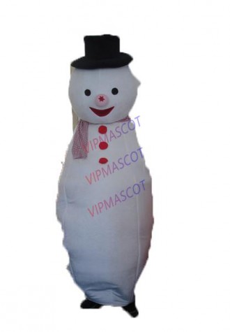 Hot selling Foam Adult cute Black Hat Mr Snowman Mascot Snowman Costumes Halloween Christmas Mascot Fancy Dress Adult Size