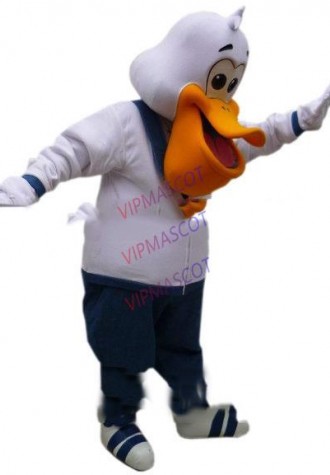 mascot  Anime Cosplay Costumes White pelican Mascot Costume ADULT male pelican theme carnival mascotte fancy dress kits