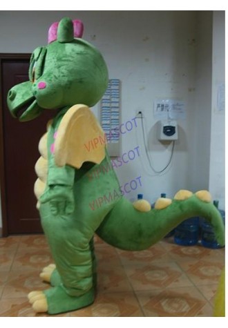 Adult cartoon character cute green dragon Mascot Costume Halloween party costumes for Halloween party costumes