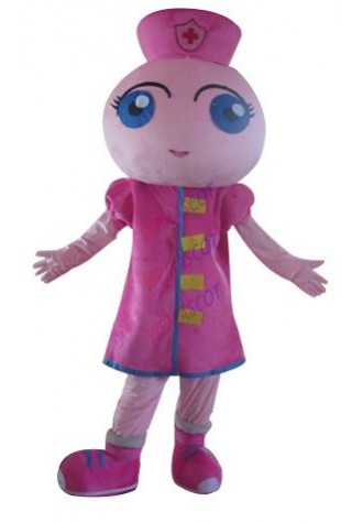 new pink long hair Nurse girl Fancy Dress cosplay Mascot Costume animal adult foam costumes for Halloween party event