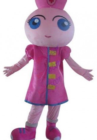 new pink long hair Nurse girl Fancy Dress cosplay Mascot Costume animal adult foam costumes for Halloween party event