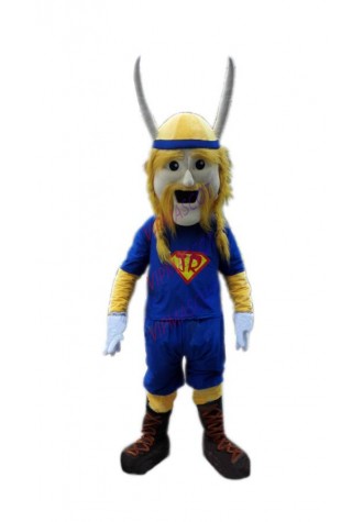 mascot blue Viking man mascot costume custom fancy costume anime cosplay kits mascotte cartoon theme fancy dress
