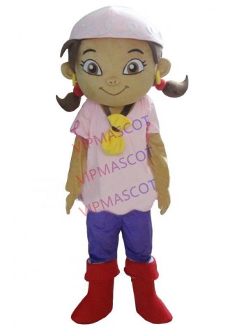 Girl Pink Hair Plush Cartoon Character Mascot Costume Fancy Dress EVA