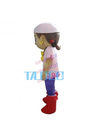 Girl Pink Hair Plush Cartoon Character Mascot Costume Fancy Dress EVA