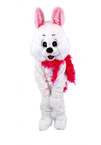 Cute White RABBIT Bunny MASCOT COSTUME adult size Cartoon Character cheerleaders rabbit carnival fancy dress suits kits 2482