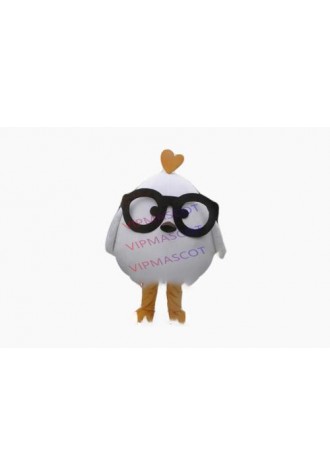 cool white chicken mascot costume with black glasses adult size chick theme anime cosplay costumes carnival fancy dress 2534