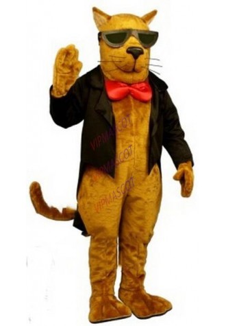 Mr cat mascot costume w/tail wholesale high quality cartoon tan black cat theme anime cosplay costumes carnival fancy dress 2776