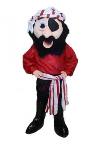 red pirate mascot costume custom cartoon character cosplay adult size carnival costume 3114