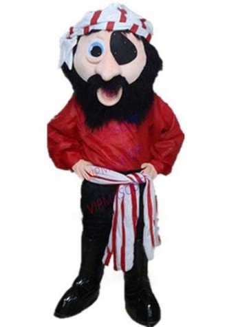 red pirate mascot costume custom cartoon character cosplay adult size carnival costume 3114