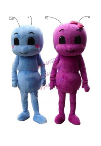 1 pair blue and rose red ant baby mascot costume adult size cartoon ant insect theme anime cosplay costumes carnival fancy 2515