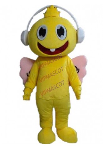 cute yellow headphones angel baby mascot costume adult size charity activities cartoon headset baby angel theme fancy dress 2637