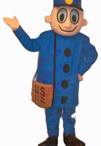 mr zip postman mascot costume adult size factory newly custom free ship Courier Expressman theme carnival fancy dress 2893